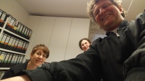 Selfie zum Abschluss eines arbeits- und ergebnisreichen Tages: Kerstin Hensel, Gabriele Trinckler und Anton G. Leitner