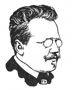 Otto Julius Bierbaum, Zeichnung von Felix Valloton (1897)