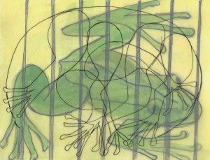 Illustration von Elisabeth Süß-Schwend zu »Vegetarisch temporär« von Manfred Chobot