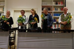 Sabine Zaplin, Anton G. Leitner, Dagmar Taylor, Richard Dove und Bill Soutter. Foto: Maren Martell