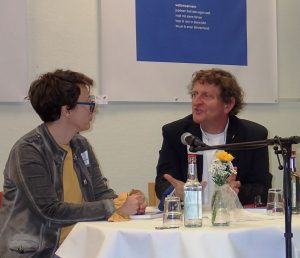 Melanie Arzenheimer und Anton G. Leitner im "Poesietalk". Foto: Das Gedicht
