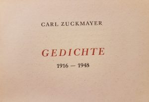 Titelseite "Gedichte 1916 – 1948" von Carl Zuckmayer