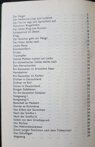 "Deutschland" von Erich Fried: Inhaltsverzeichnis